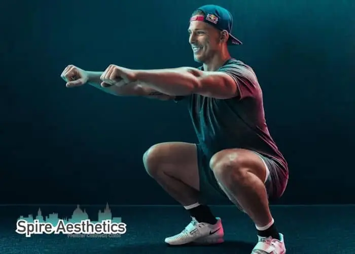 Image of man build leg muscle Preston through exercise